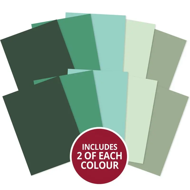 Matt-Tastic Adorable Scorable A4 Cardstock X 10 Sheets - Greens 1