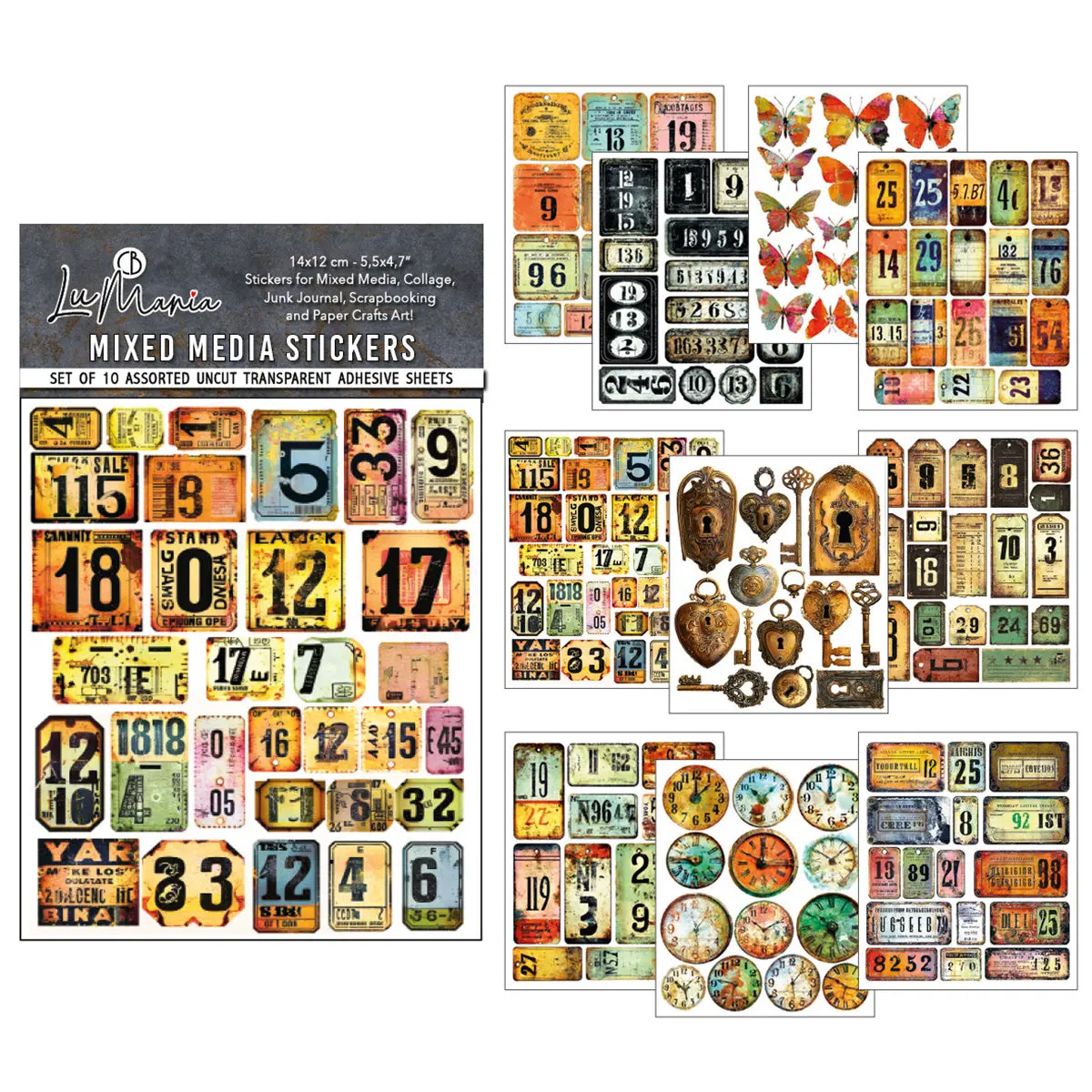 Sticker Set 10/Pkg Scratched Labels 1