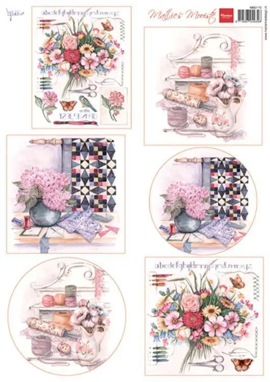 Marianne Design Cutting Sheet Mattie's Mooiste: Needlework 1