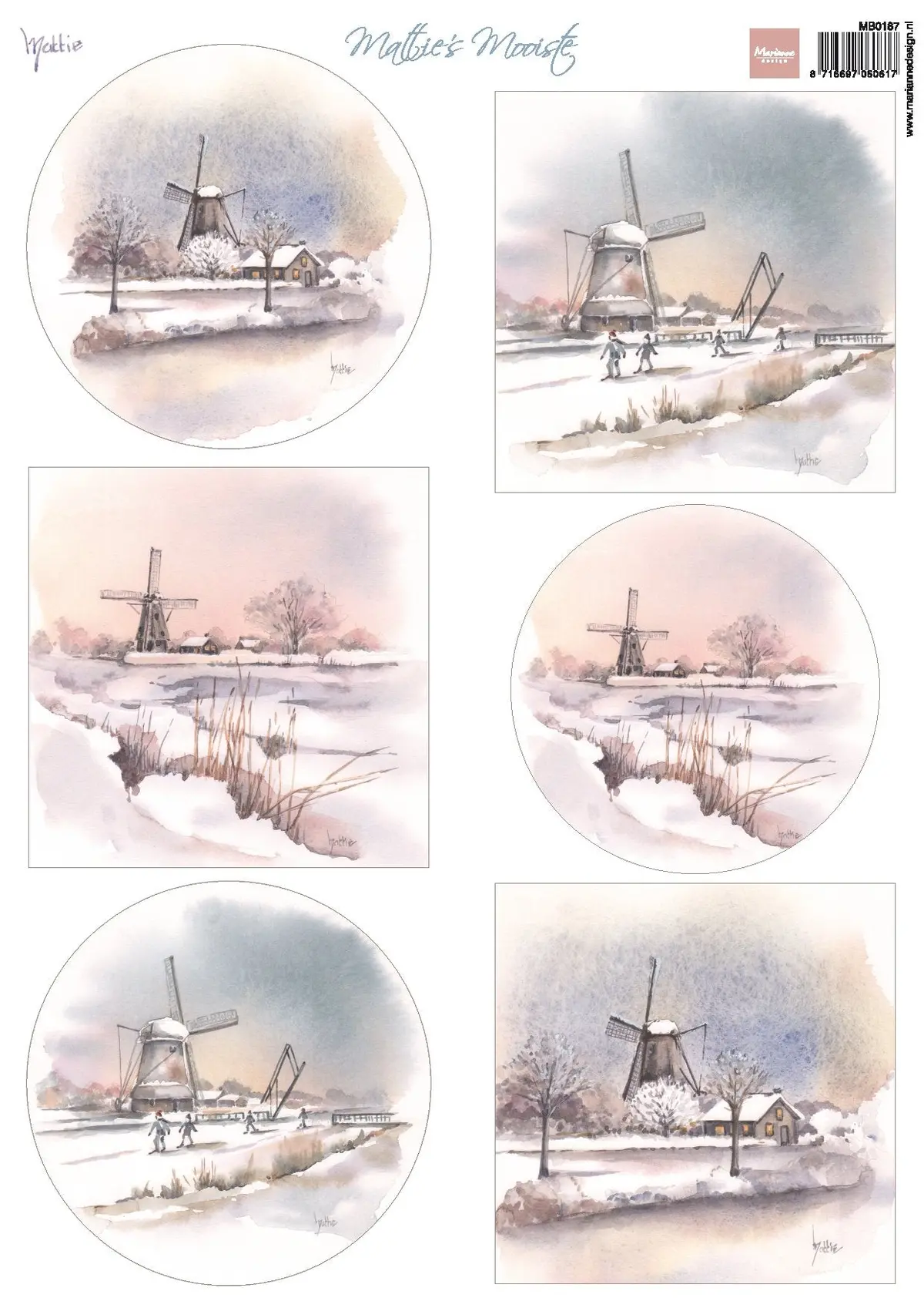 Cutting Sheet Mattie's Mooiste Windmills A4 1