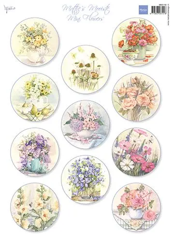 Mattie's Mini's - Flowers A4 Cutting Sheet 1