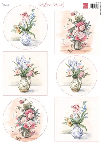 Marianne Design A4 Cutting Sheet - Mattie's Mooiste Vases 1