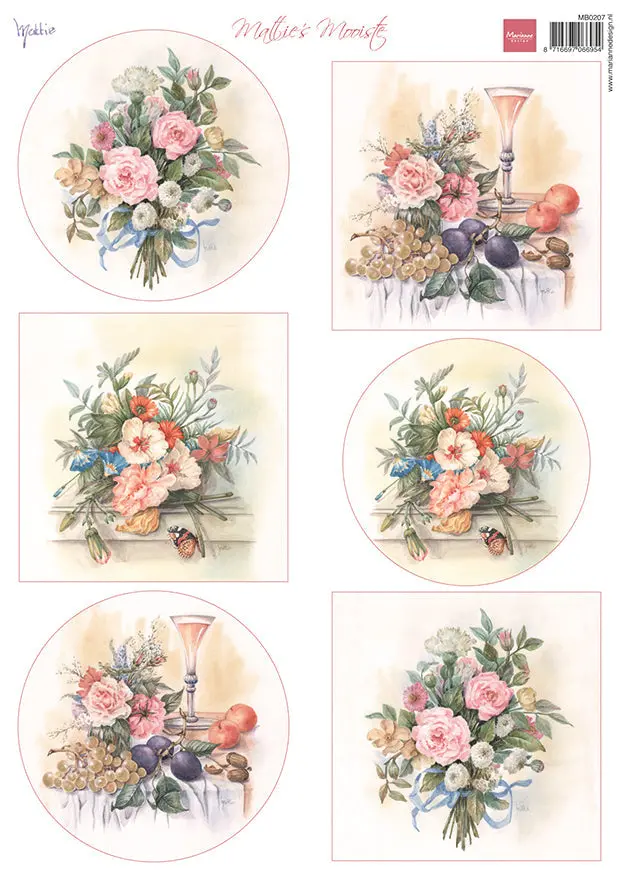 Marianne Design A4 Cutting Sheet - Mattie's Mooiste Spring Bouquets 1