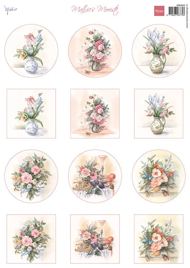 Marianne Design A4 Cutting Sheet - Mattie's Mini's Bouquets 1