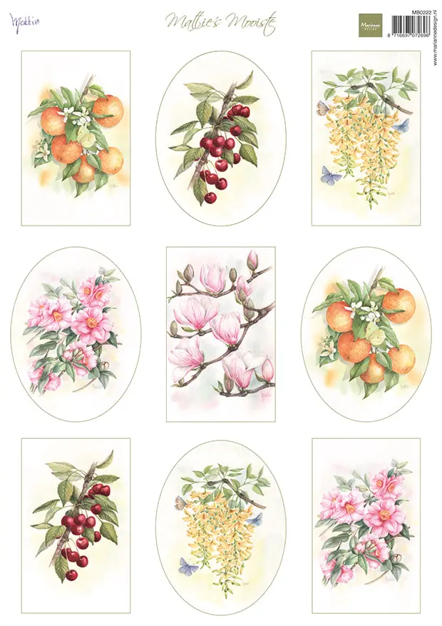 Marianne Design A4 Cutting Sheet - Mattie's Mooiste - Fruit & Flowers 1