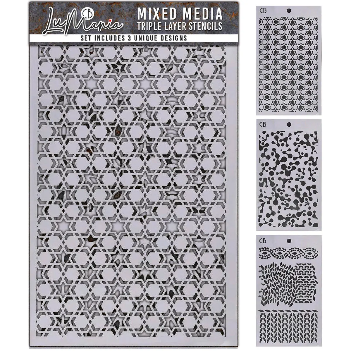 Set#001 Stencil Mix – Triple Layer Set (3 Unique Designs) 1