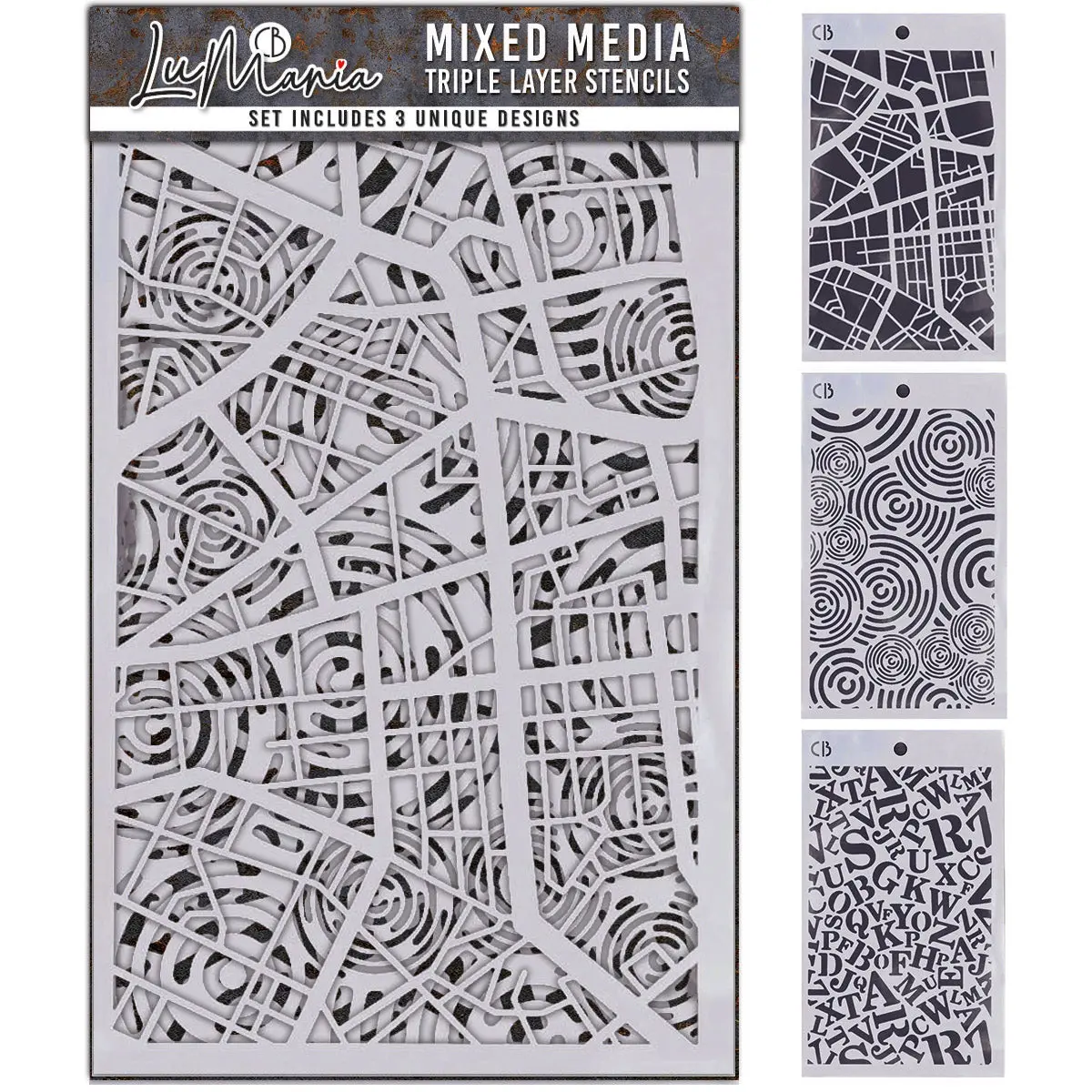 Set#006 Stencil Mix – Triple Layer Set (3 Unique Designs) 1