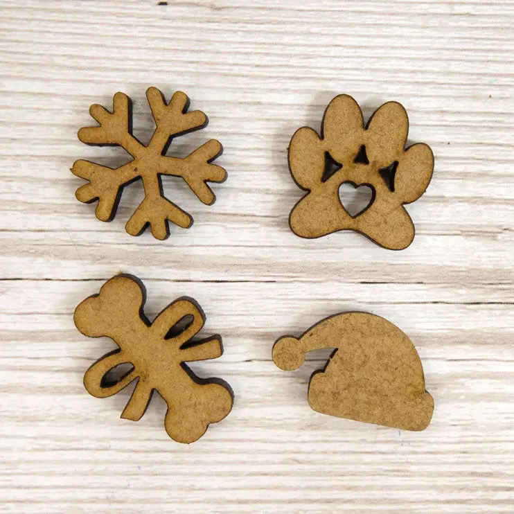 Mdf Shapes - Christmas Paws 1