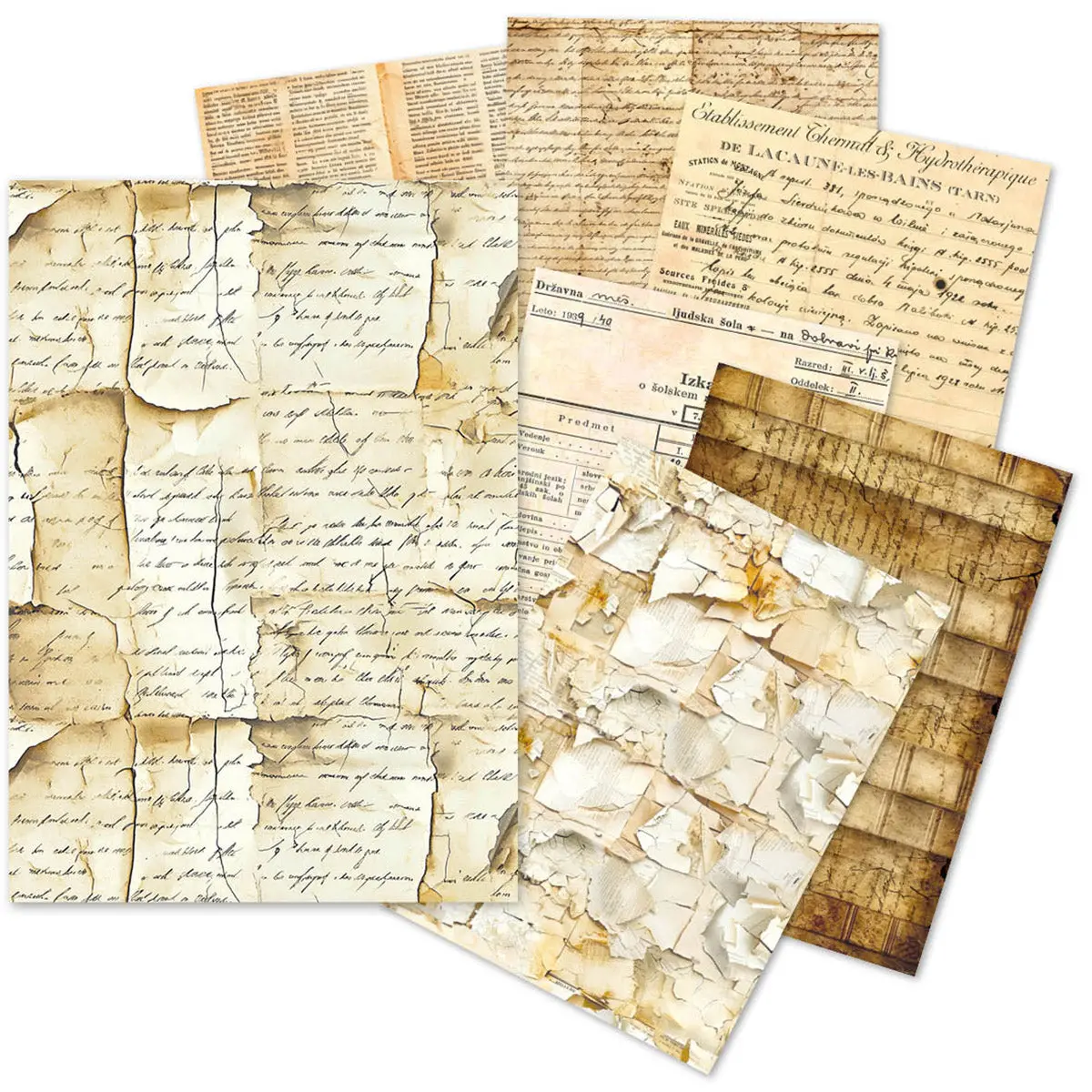 A5 Tissue Paper Set – 24 Sheets Vintage Manuscript 1