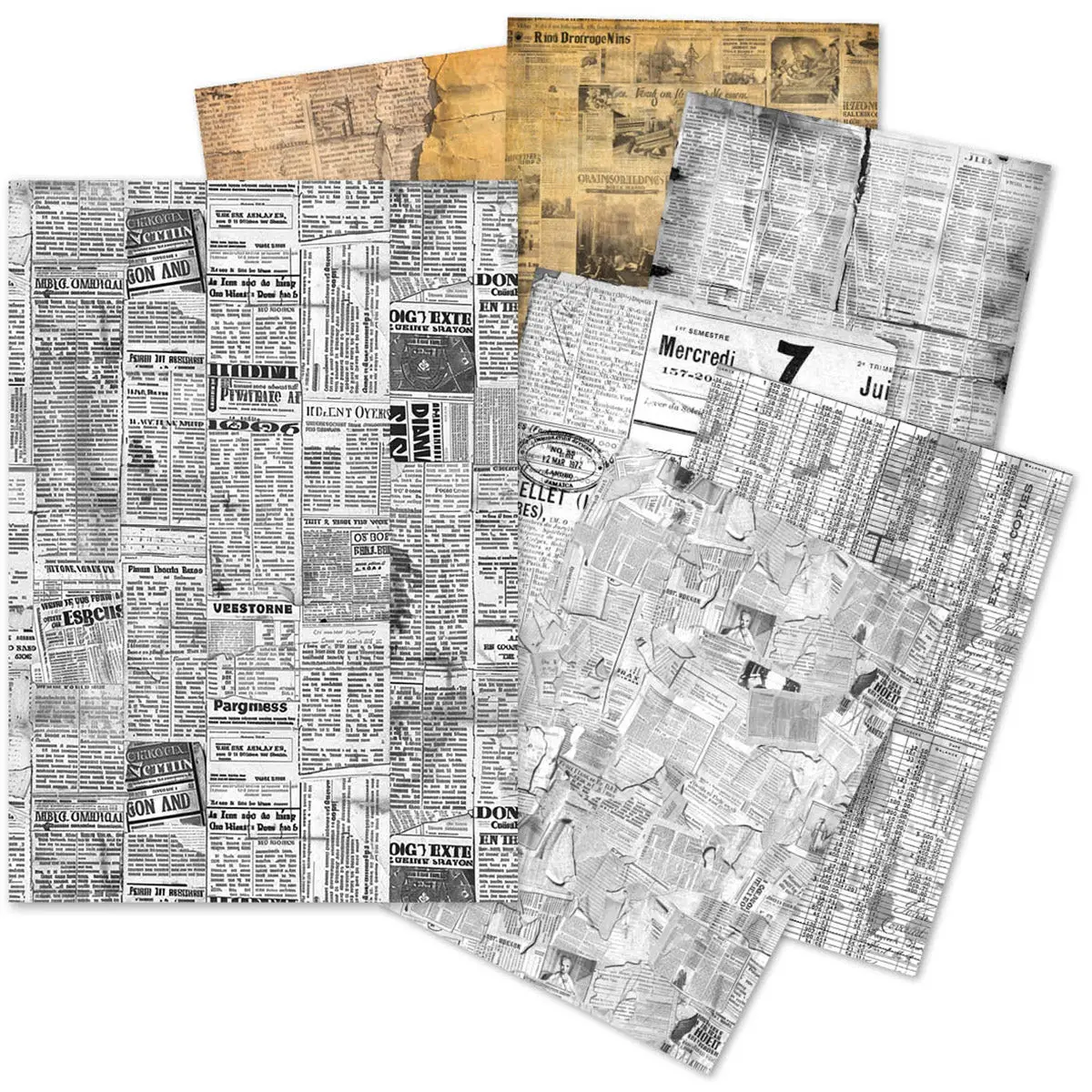 A5 Tissue Paper Set – 24 Sheets Newspapers 1