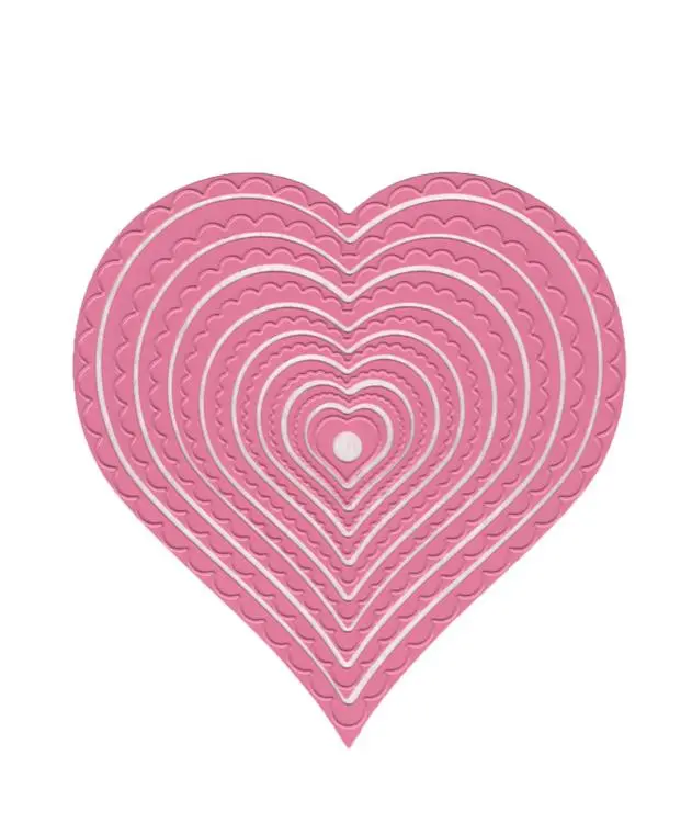 Multi Frame Die - Wavy Heart (9 Pcs) 1