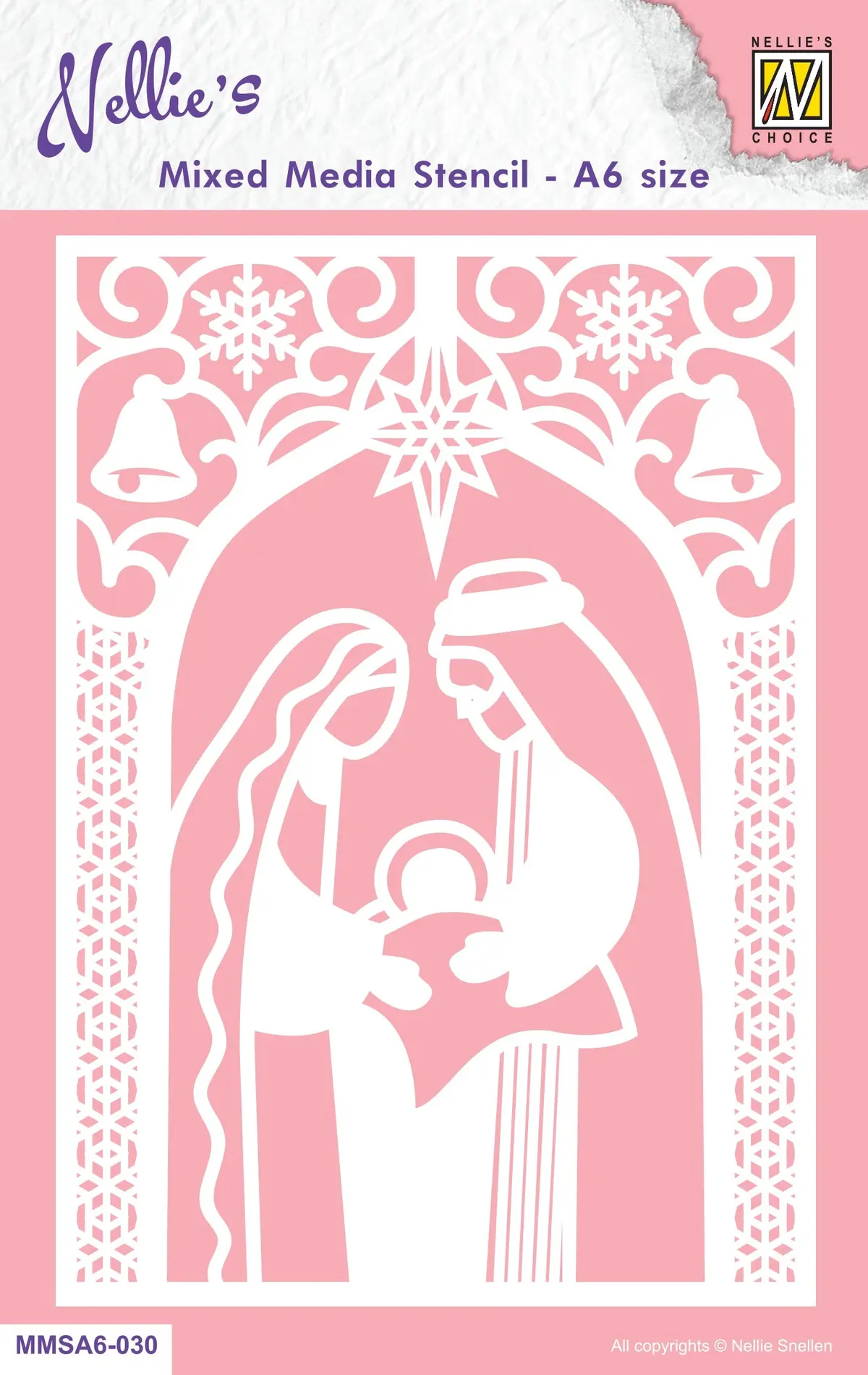 Nellie's Choice Mixed Media Stencil A6 Size - Christmas - Nativity 1