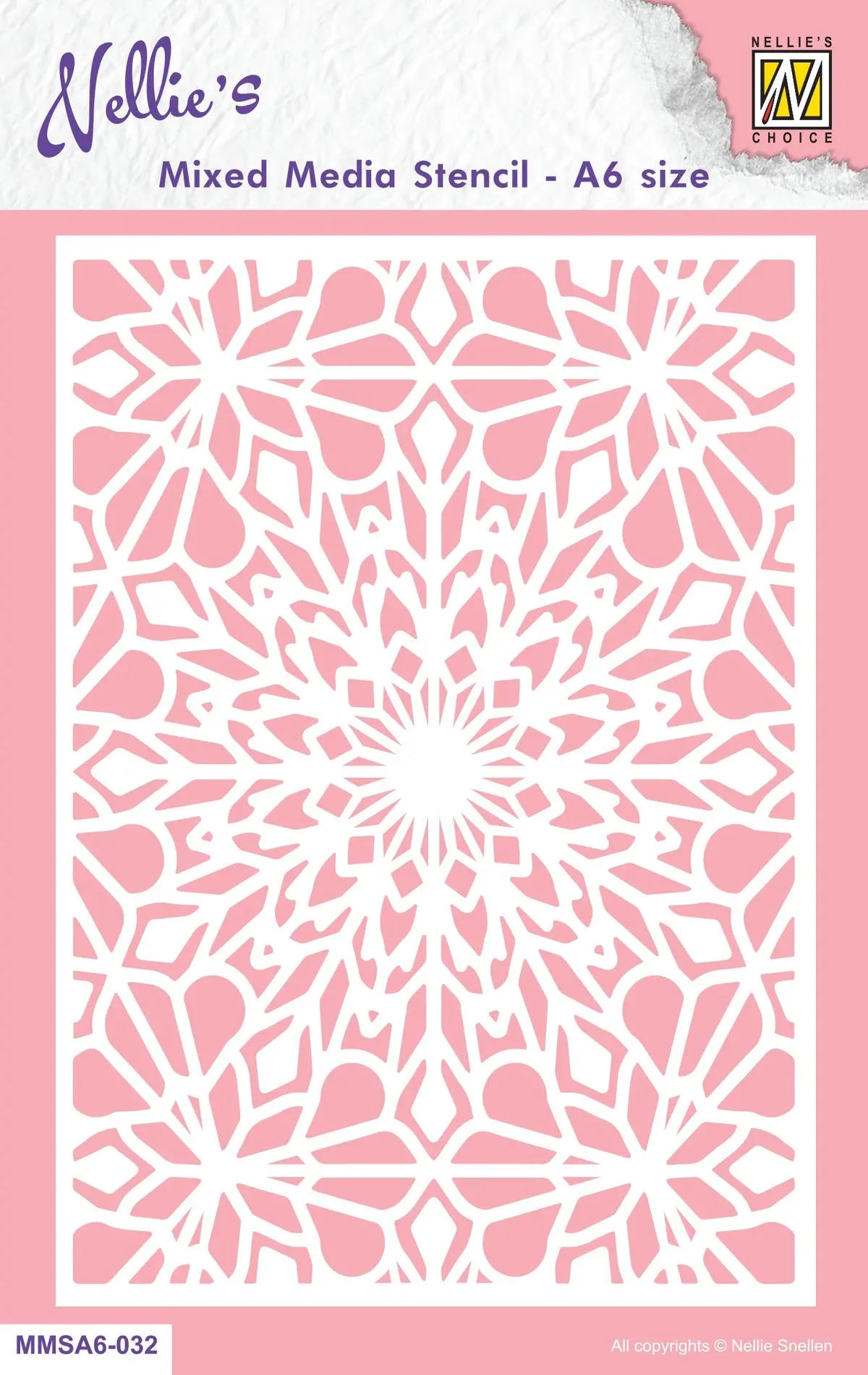Nellie's Choice Mixed Media Stencil A6 Size - Christmas - Snowflakes-1 1