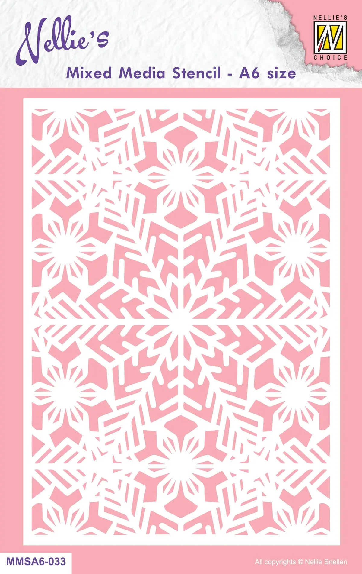Nellie's Choice Mixed Media Stencil A6 Size - Christmas - Snowflakes-2 1