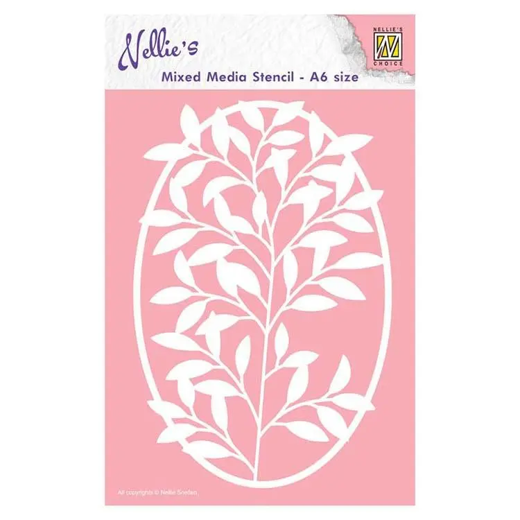 Nellie's Choice A6 Mixed Media Stencil Frame With Flower Branch 1