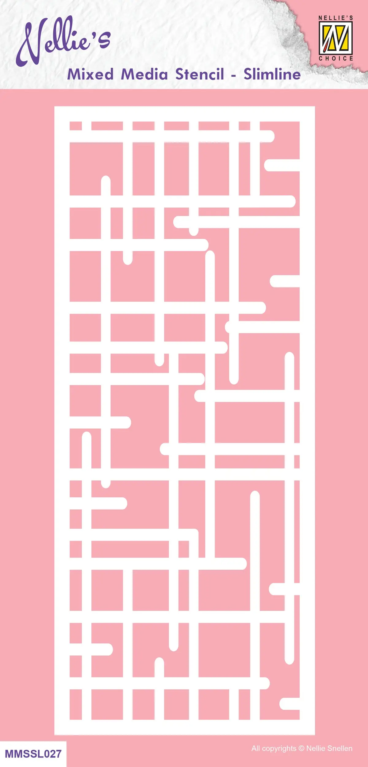 Nellie's Choice Mixed Media Stencil - Slimline - Labyrinth 1