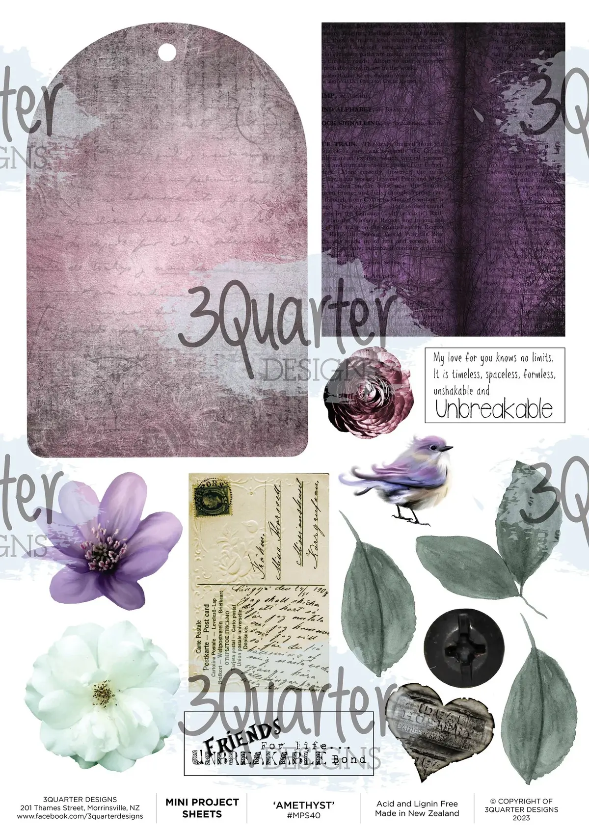 3Quarter Designs - Enchanted Amethyst - Mini Project Sheet 1