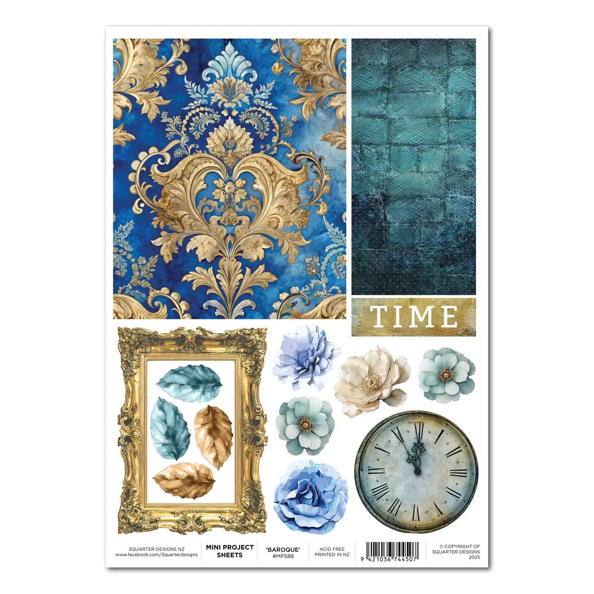 3Quarter Designs Grunged Baroque - Mini Project Sheet 1