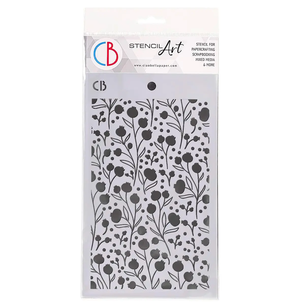 Ciao Bella Texture Stencil 5"X8" Winter Berries 1