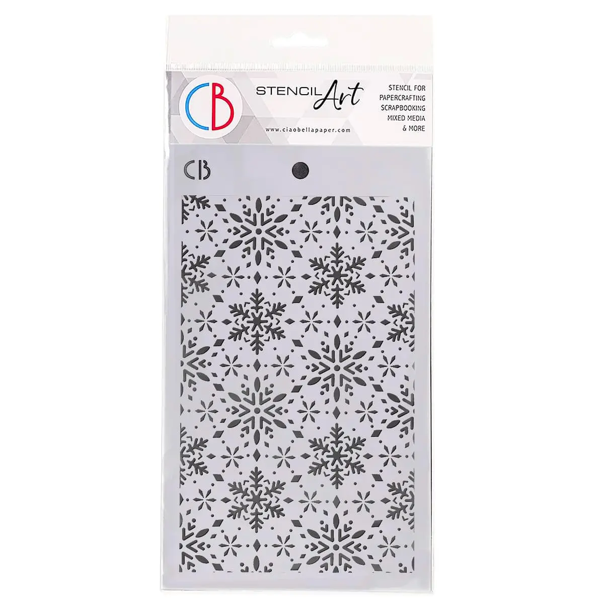 Ciao Bella Texture Stencil 5"X8" Snowflakes 1