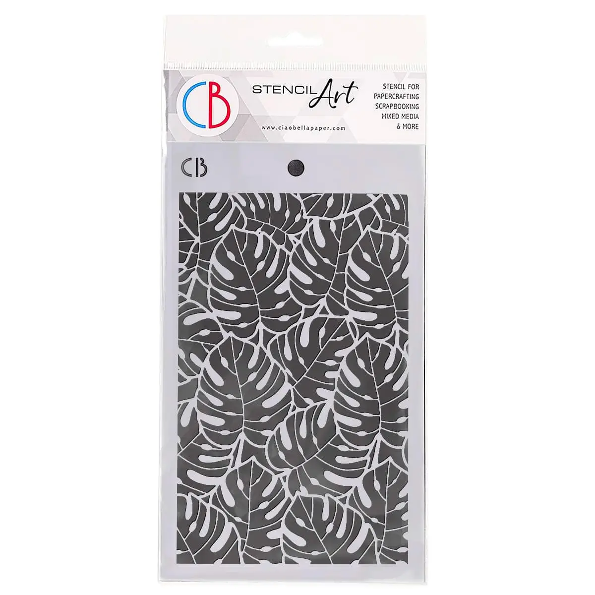 Ciao Bella Texture Stencil 5"X8" Tropical Leaves 1