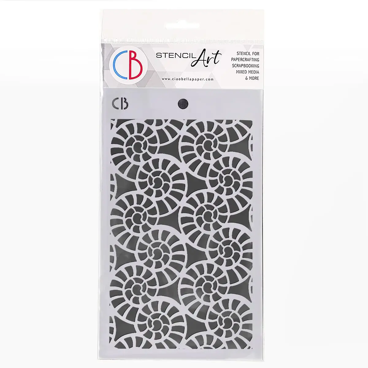 Ciao Bella Texture Stencil 5X8 Fossil Shells 1