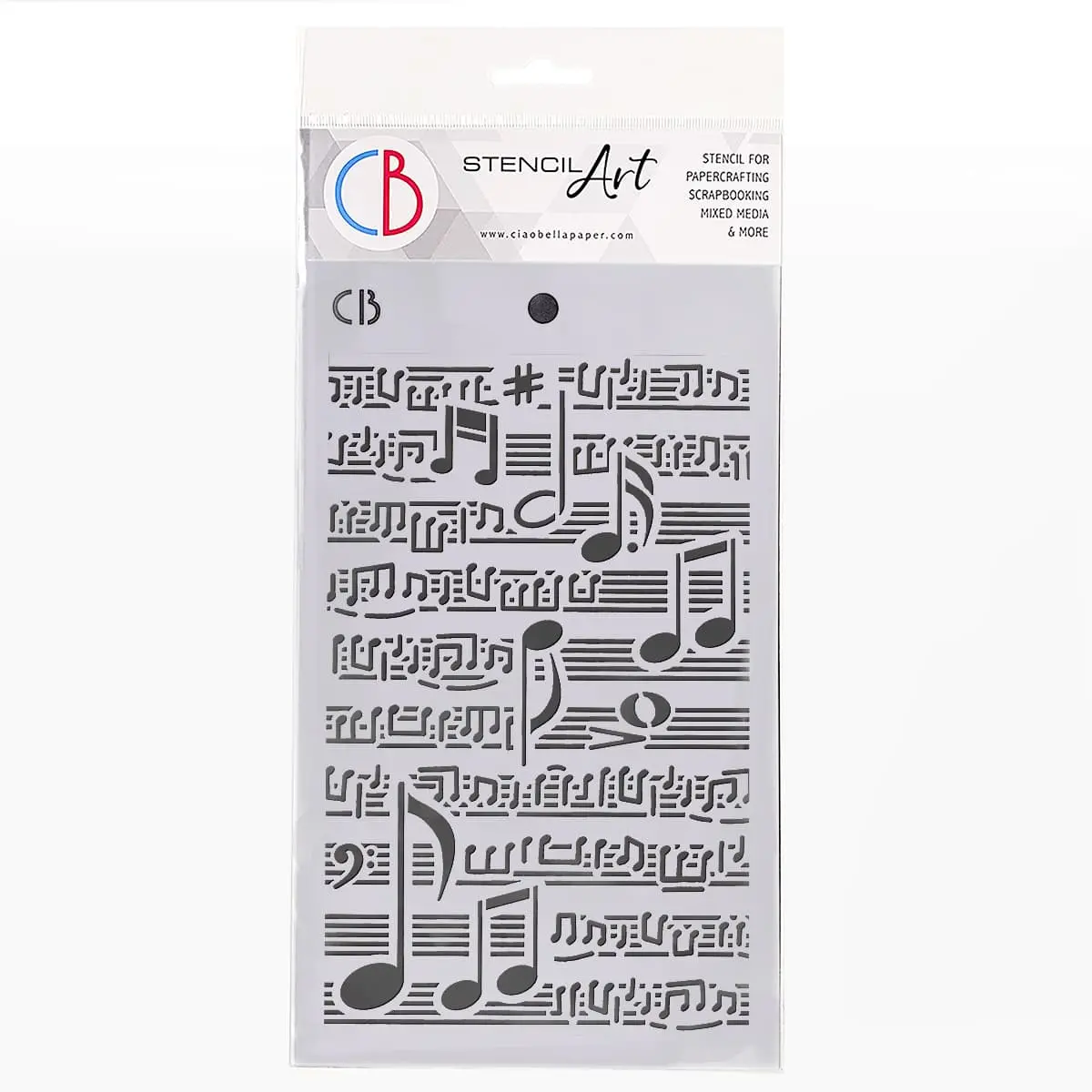 Ciao Bella Texture Stencil 5X8 Musical Score 1