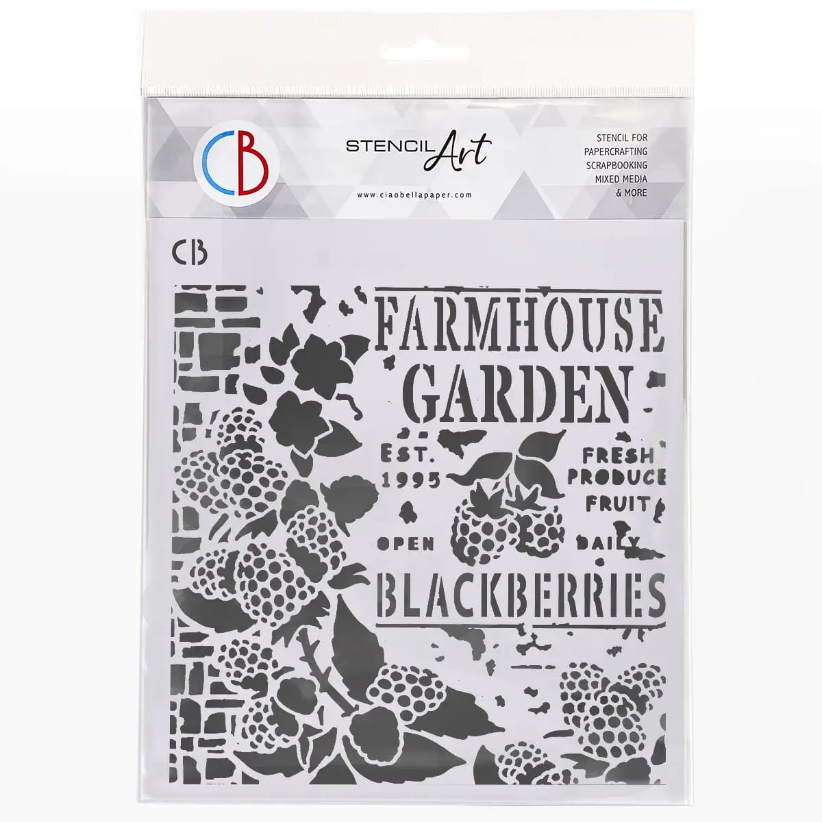 Ciao Bella Texture Stencil 8X8 Farmhouse Garden 1