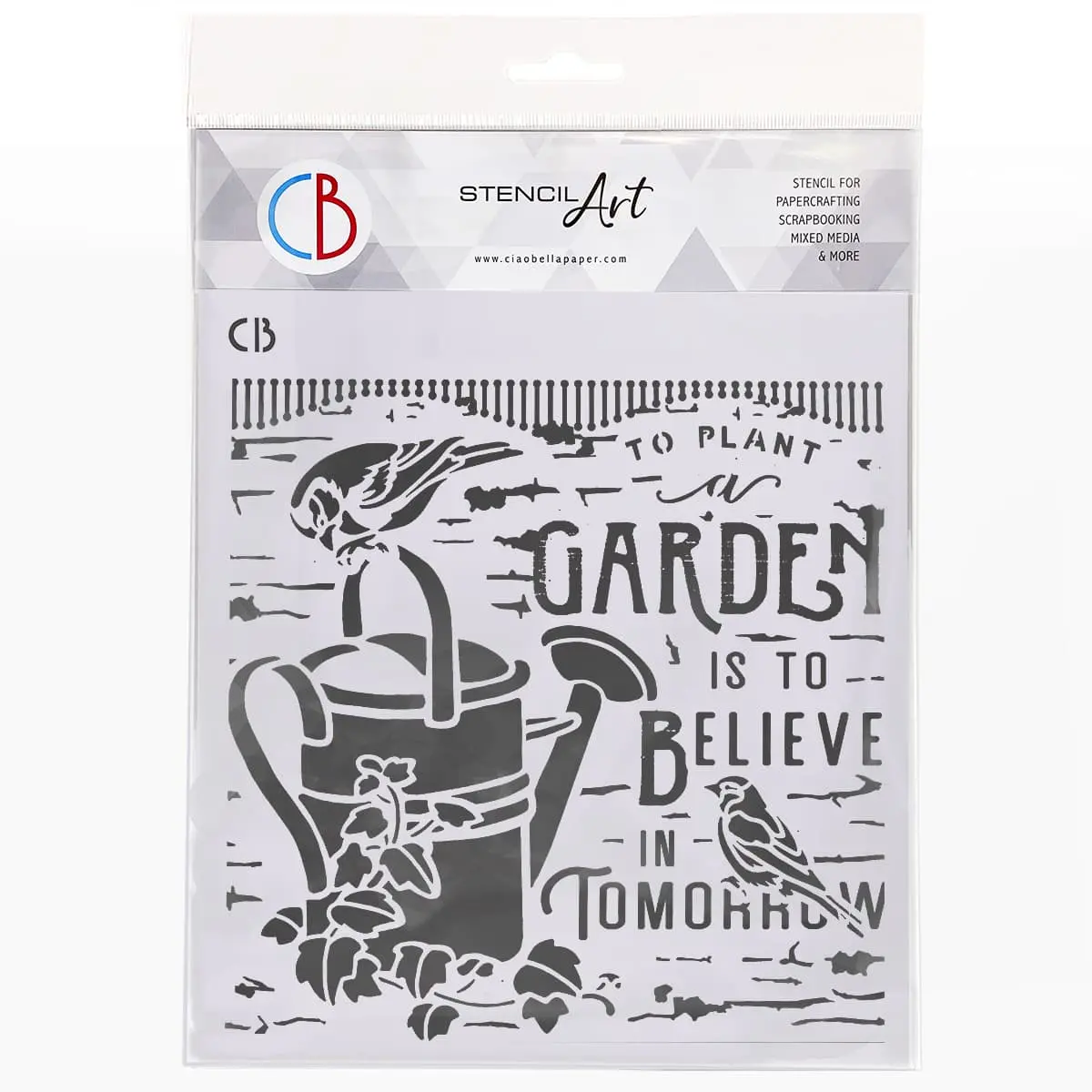 Ciao Bella Texture Stencil 8X8 Believe In Tomorrow 1
