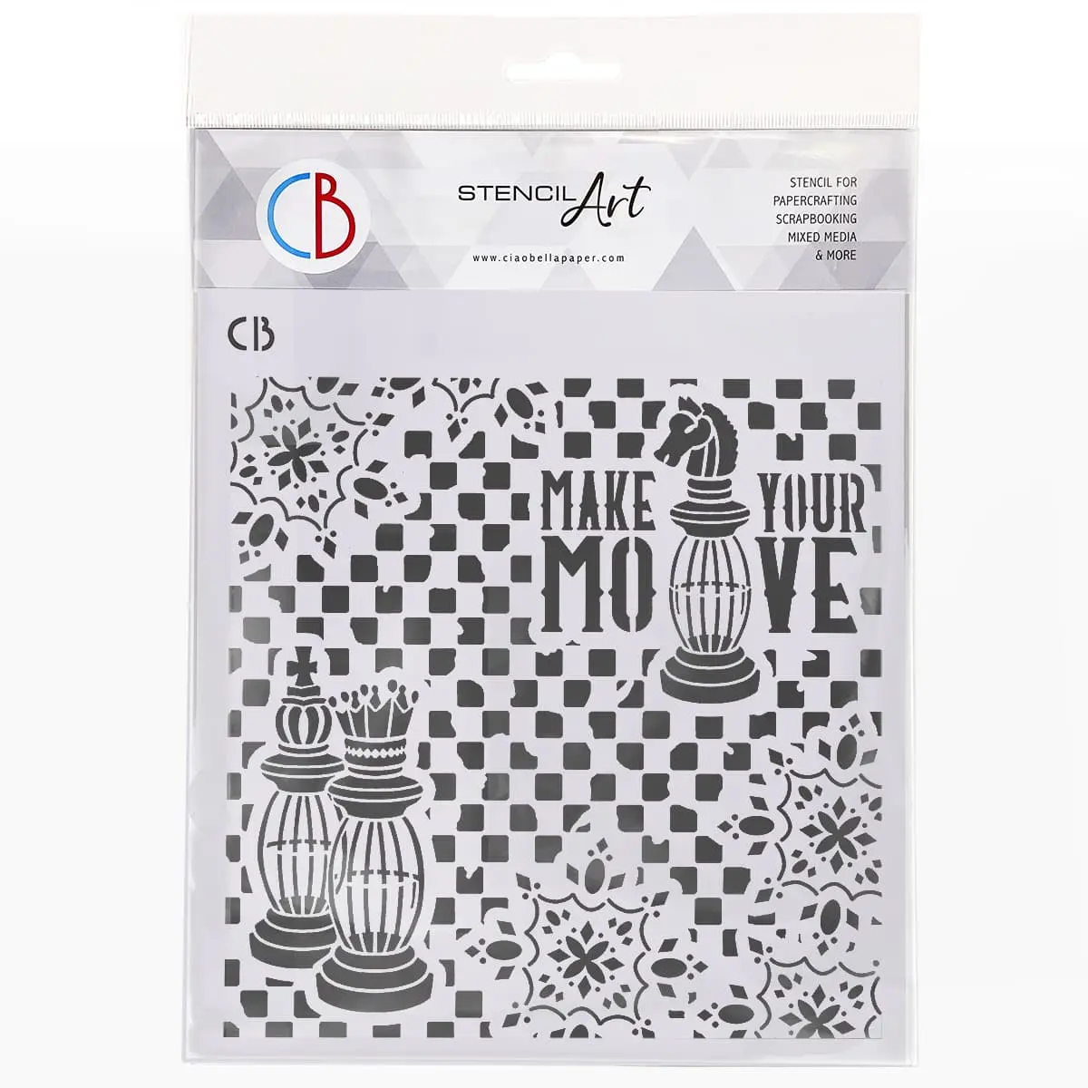 Ciao Bella Texture Stencil 8X8 Make Your Move 1