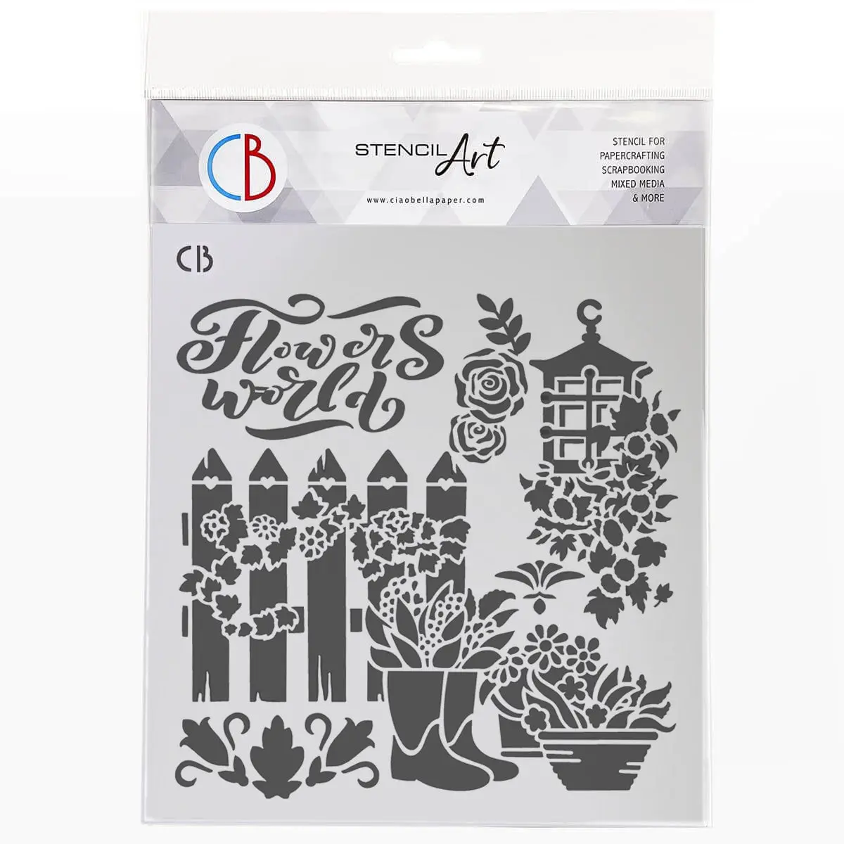 Ciao Bella Texture Stencil 8"X8"  Backyard 1