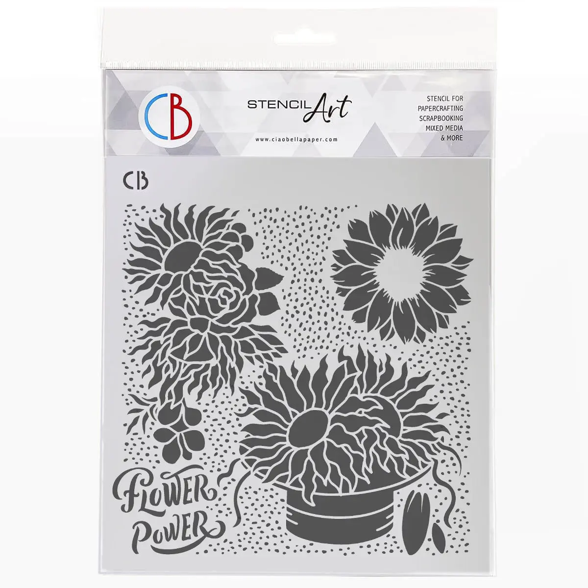 Ciao Bella Texture Stencil 8"X8" Sunflower Scent 1