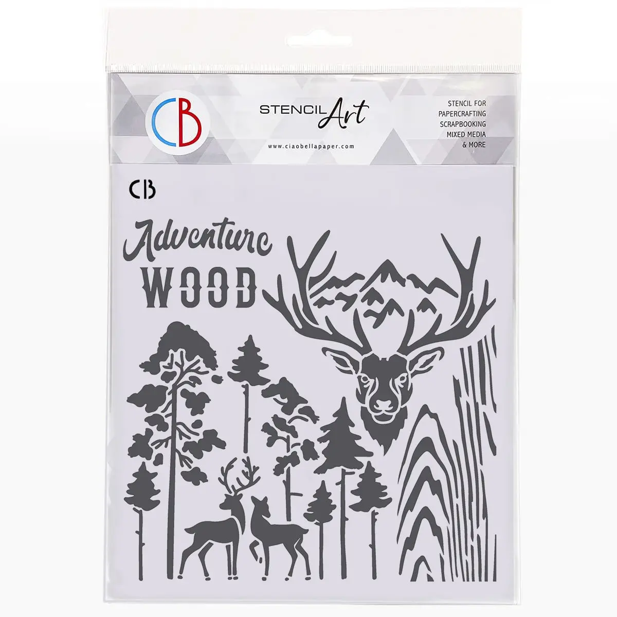 Ciao Bella Texture Stencil 8"X8" Deers 1