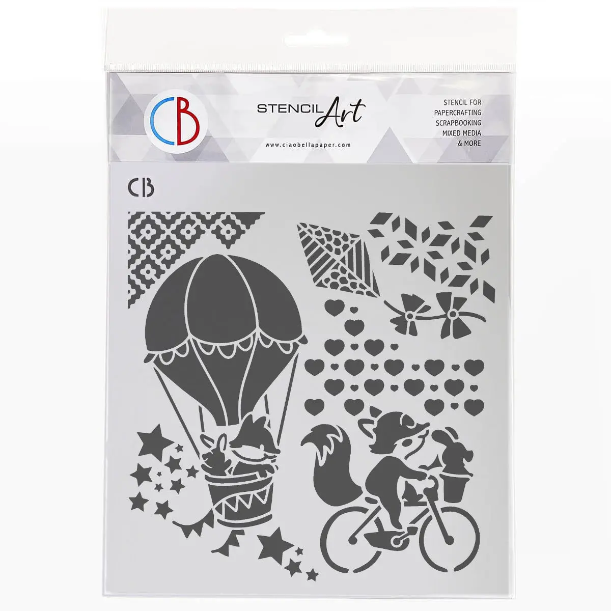 Ciao Bella Texture Stencil 8"X8" Travel With Imagination 1