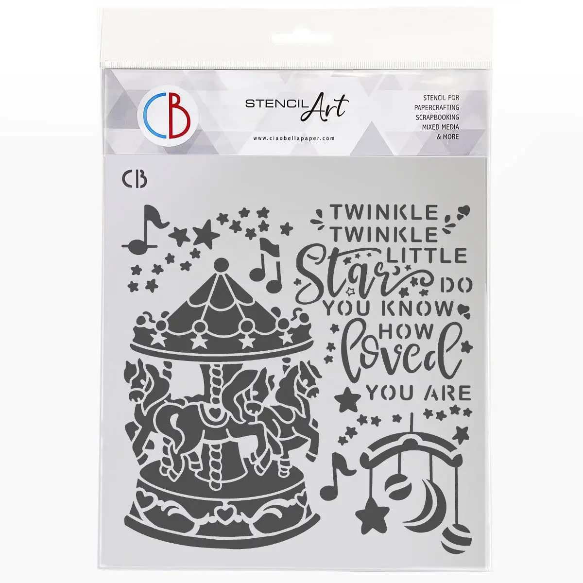 Ciao Bella Texture Stencil 8"X8" Carousel 1