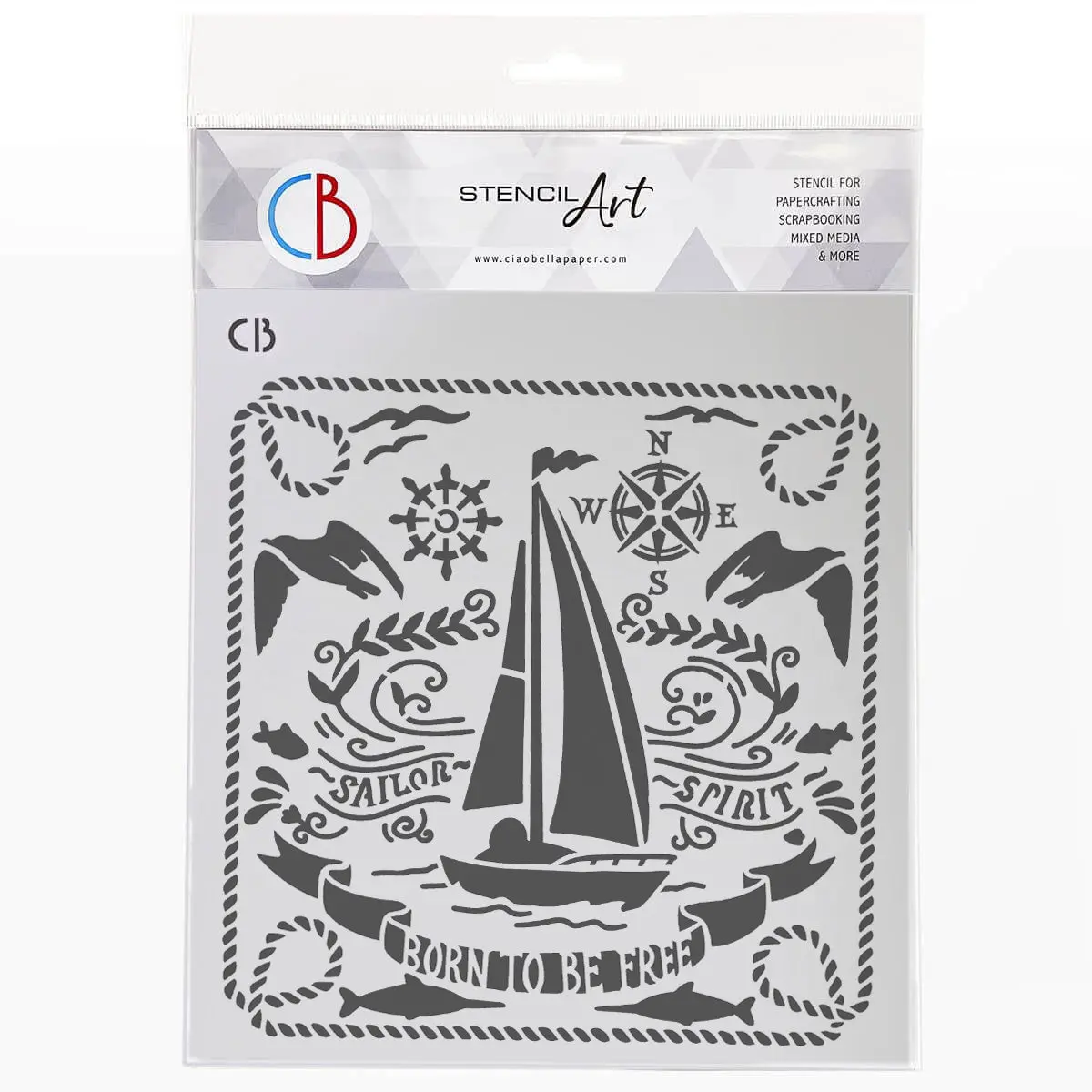 Ciao Bella Texture Stencil 8"X8" Sailor Spirit 1