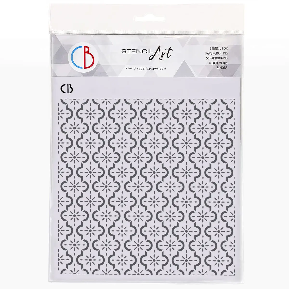 Ciao Bella Texture Stencil 8"X8" Iberian Tiles 1