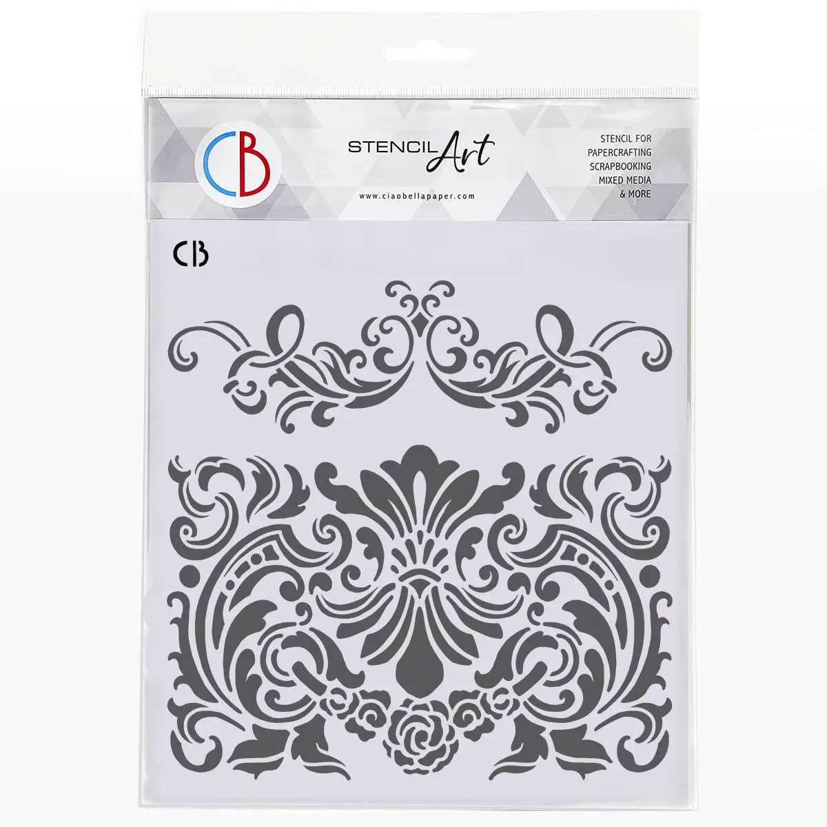 Ciao Bella Texture Stencil 8"X8" Damask 1