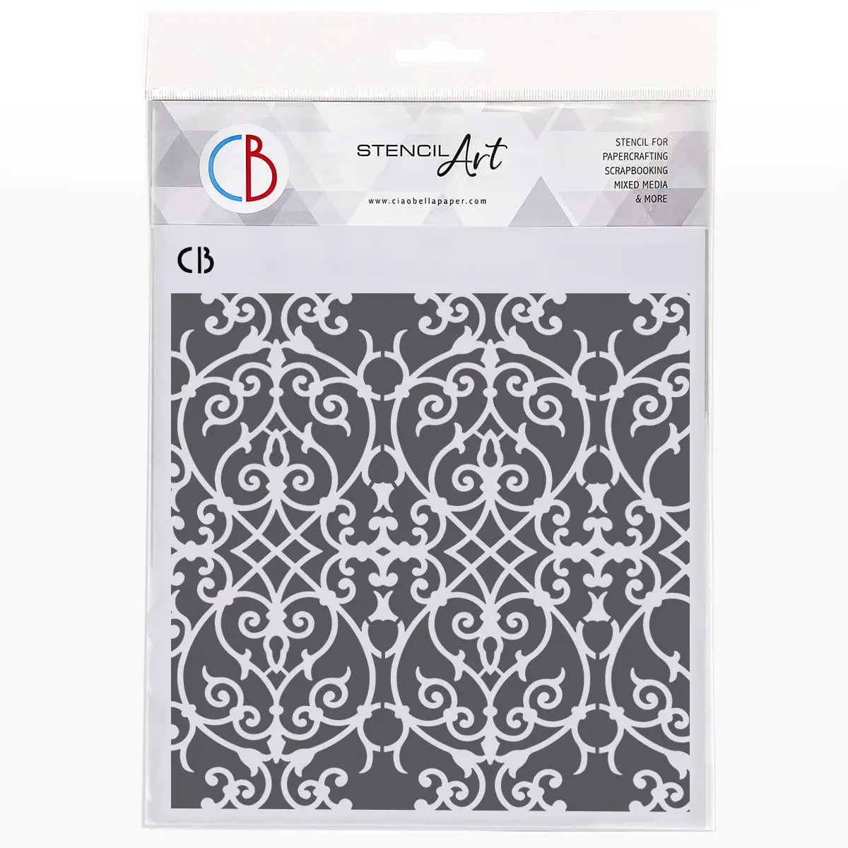 Ciao Bella Texture Stencil 8"X8" Royal Flourish 1