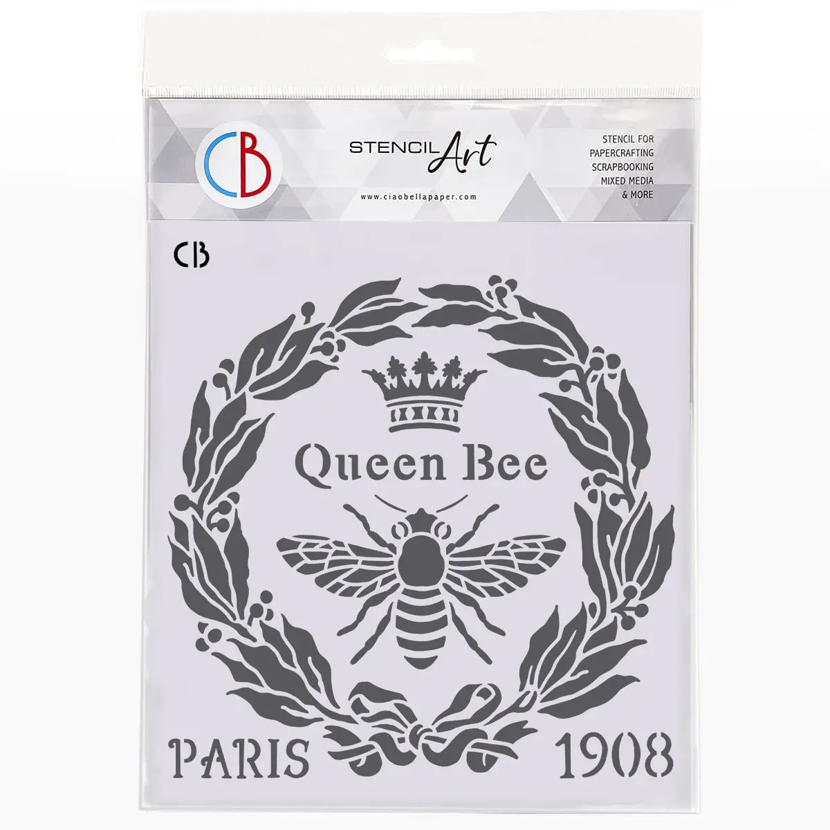 Ciao Bella Texture Stencil 8"X8" Queen Bee 1