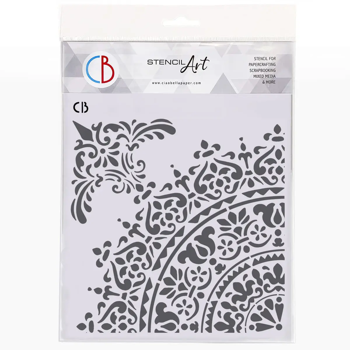 Ciao Bella Texture Stencil 8"X8" Damask Details 1