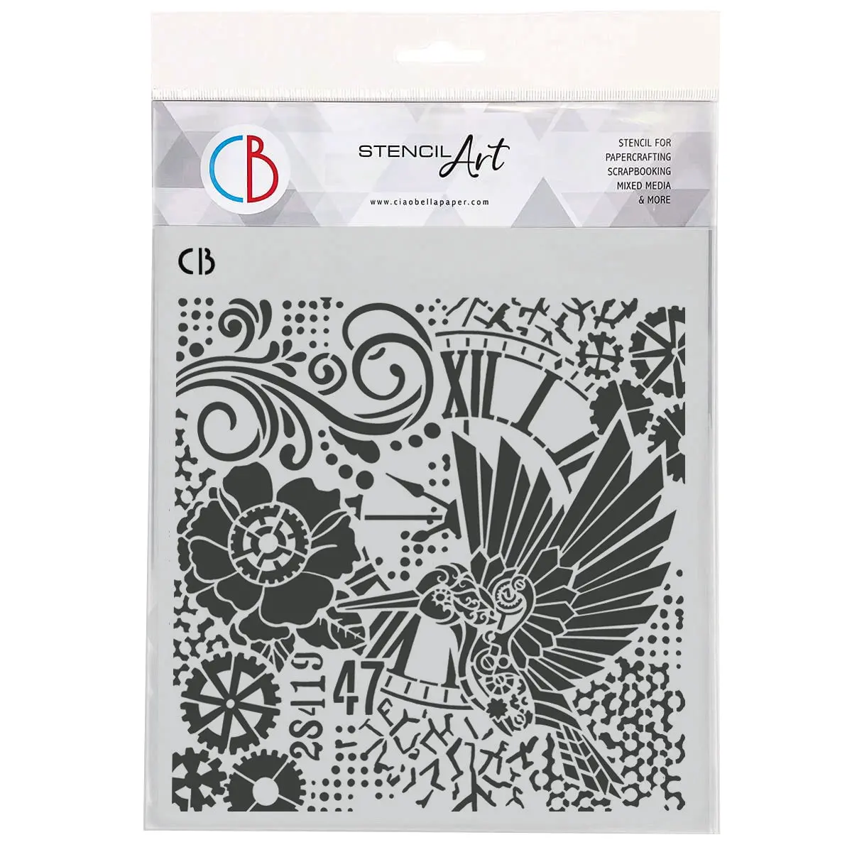 Texture Stencil 8X8" Clockwork Whimsy 1