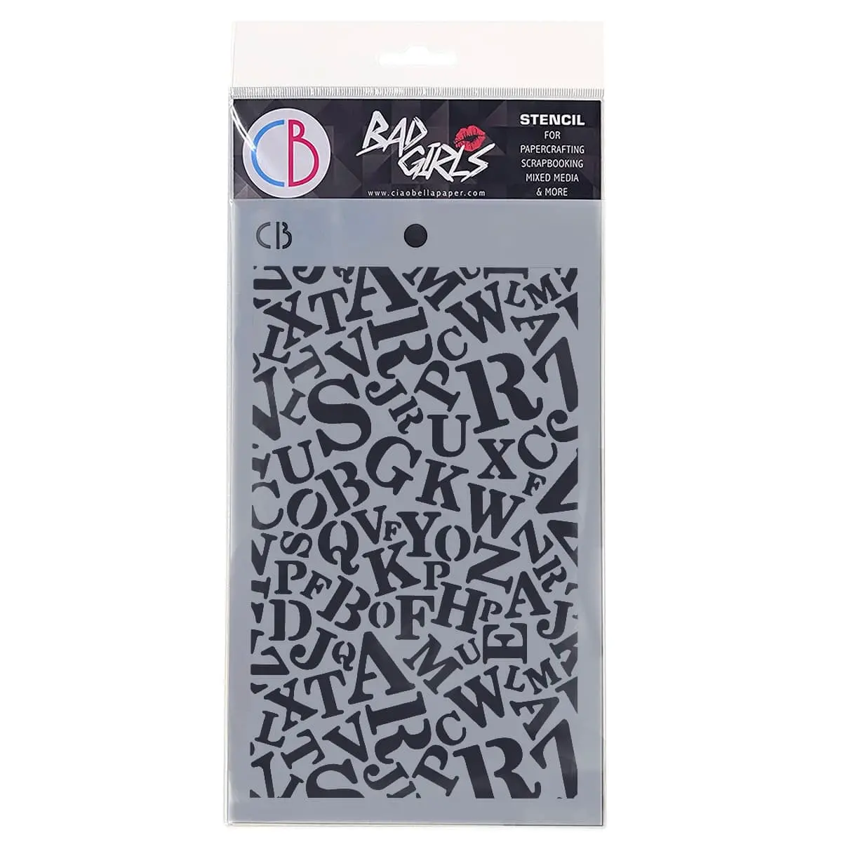 Ciao Bella Texture Stencil 5"X8" Newspaper Font 1
