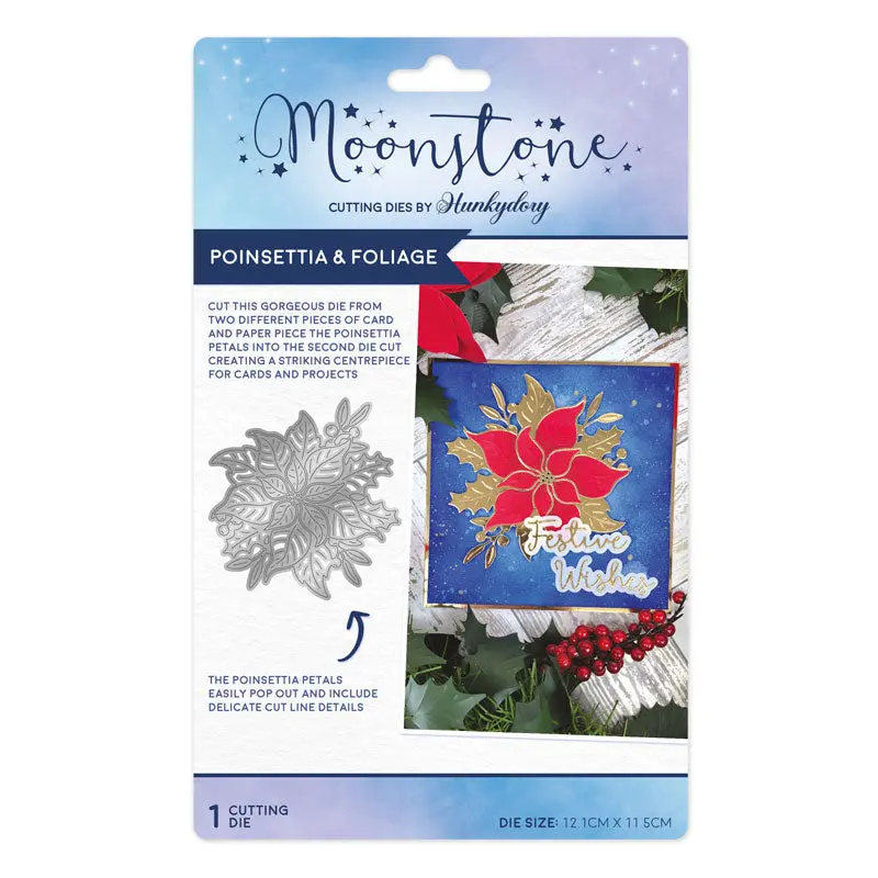 Moonstone Dies - Poinsettia & Foliage 1