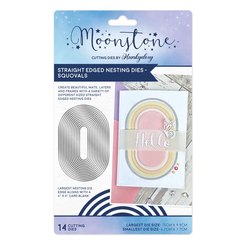 Moonstone Dies - Straight Edged Nesting Dies - Squovals 1