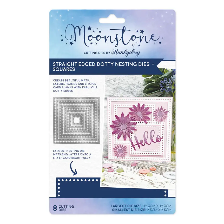 Moonstone Dies - Straight Edged Dotty Nesting Dies - Squares 1