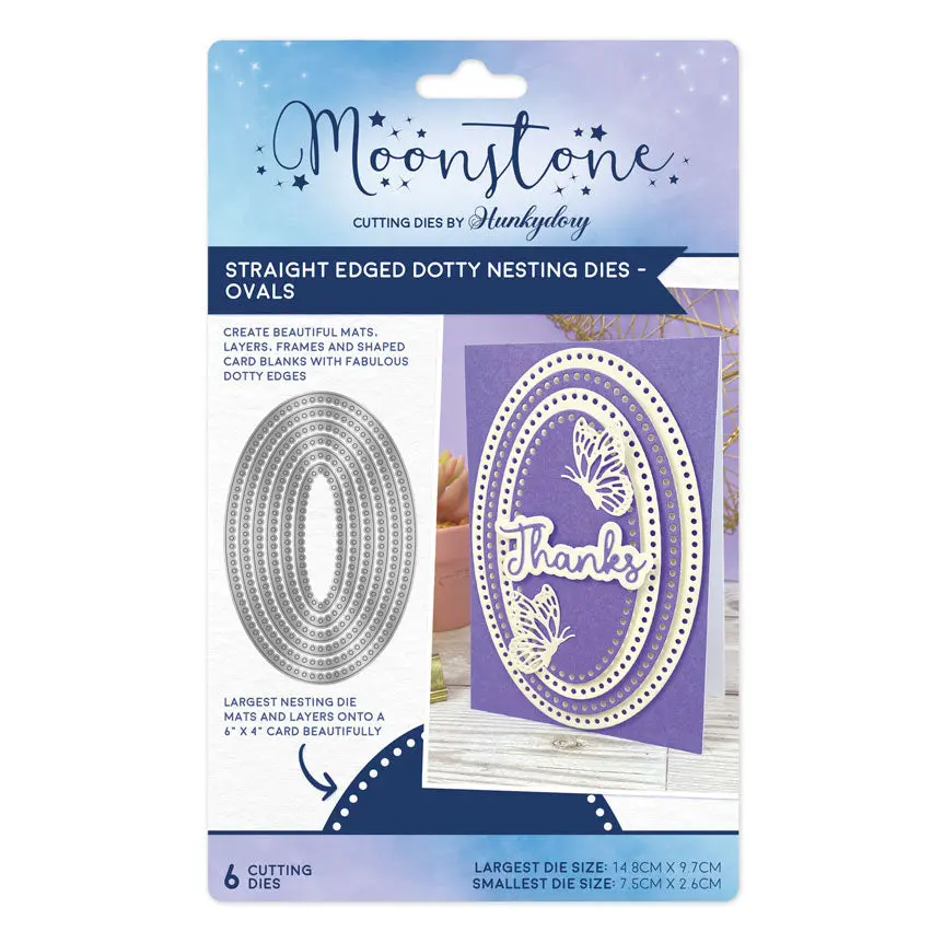 Moonstone Dies - Straight Edged Dotty Nesting Dies - Ovals 1