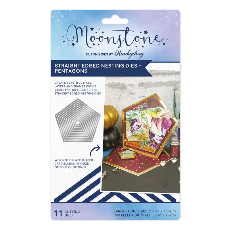 Moonstone Dies - Straight-Edged Nesting Dies - Pentagons 1