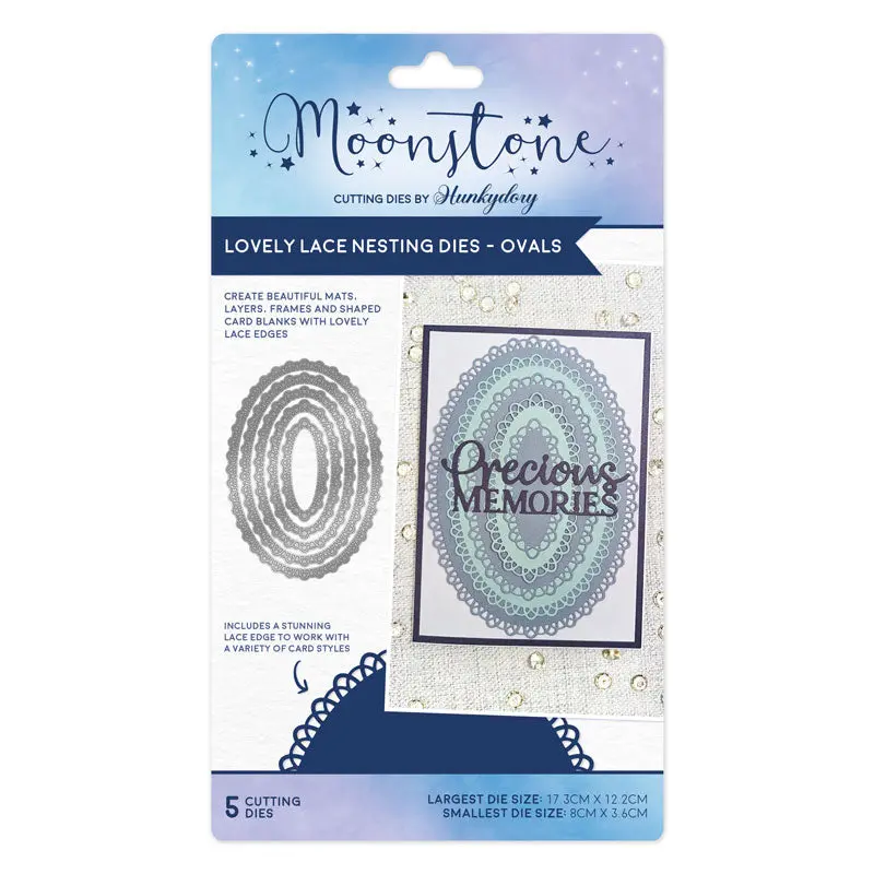 Moonstone Dies - Lovely Lace Nesting Dies - Ovals 1