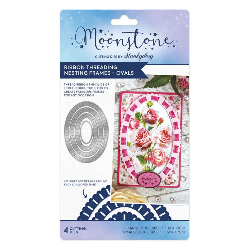 Moonstone Dies - Ribbon Threading Nesting Frames - Ovals 1